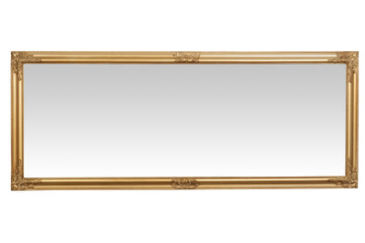 Biscottini Specchiera da parete e appendere verticale/orizzontale L72xPR4xH180 cm finitura foglia oro anticato.