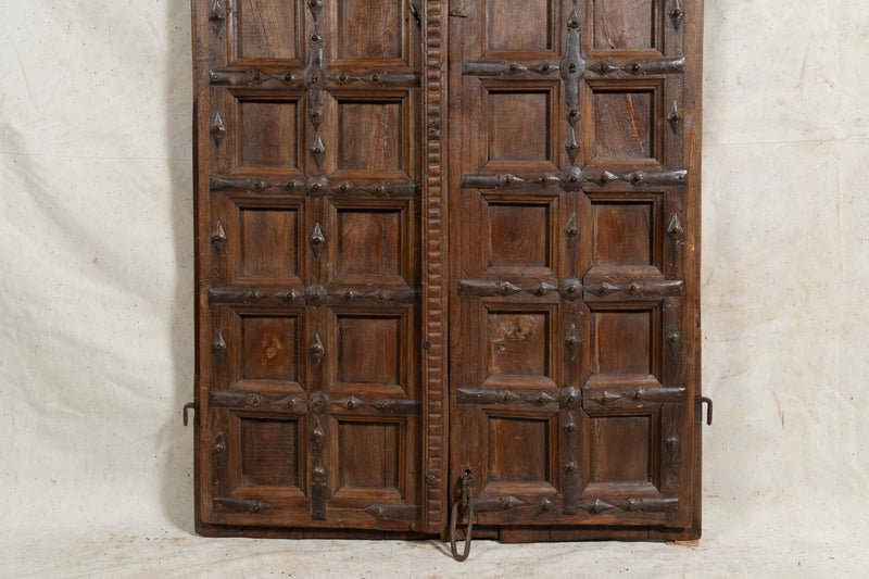 Biscottini Porta portone in legno massello e ferro da interno o da esterno vecchia e antica medievale scorrevole