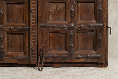 Biscottini Porta portone in legno massello e ferro da interno o da esterno vecchia e antica medievale scorrevole