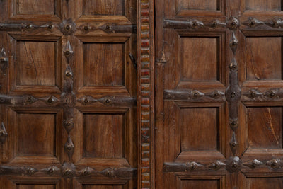 Biscottini Porta portone in legno massello e ferro da interno o da esterno vecchia e antica medievale scorrevole