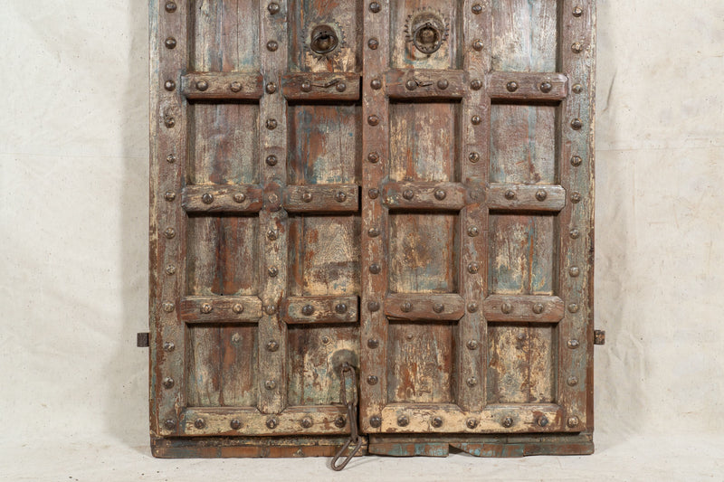 Biscottini Porta portone in legno massello e ferro da interno o da esterno vecchia e antica medievale scorrevole