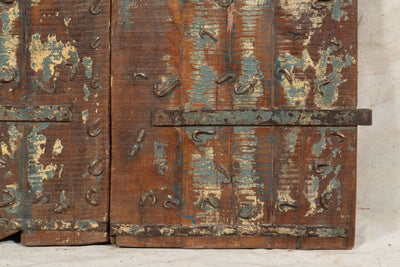 Biscottini Porta portone in legno massello e ferro da interno o da esterno vecchia e antica medievale scorrevole