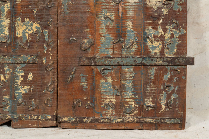 Biscottini Porta portone in legno massello e ferro da interno o da esterno vecchia e antica medievale scorrevole