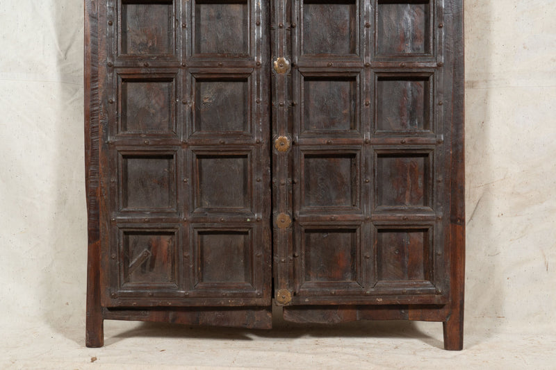 Biscottini Porta portone in legno massello e ferro da interno o da esterno vecchia e antica medievale scorrevole