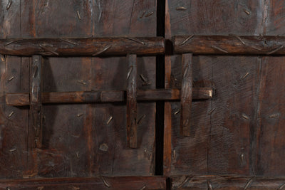 Biscottini Porta portone in legno massello e ferro da interno o da esterno vecchia e antica medievale scorrevole