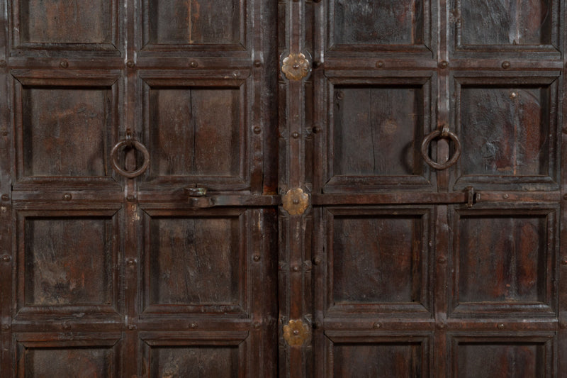 Biscottini Porta portone in legno massello e ferro da interno o da esterno vecchia e antica medievale scorrevole