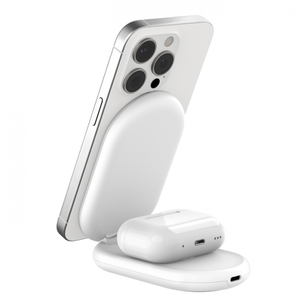Belkin WIZ028MYWH Caricabatterie per dispositivi mobili Bianco (BOOSTCHARGE QI2 15W MAGNETIC 2IN1 WH)
