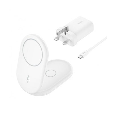 Belkin WIZ028MYWH Caricabatterie per dispositivi mobili Bianco (BOOSTCHARGE QI2 15W MAGNETIC 2IN1 WH)