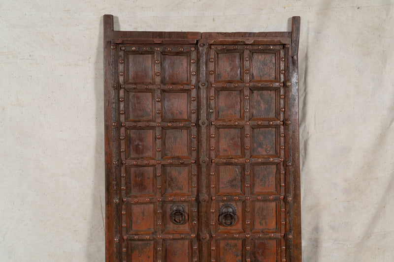 Biscottini Porta portone in legno massello e ferro da interno o da esterno vecchia e antica medievale scorrevole