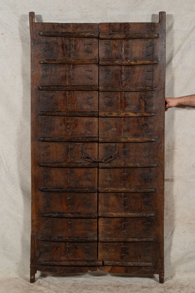 Biscottini Porta portone in legno massello e ferro da interno o da esterno vecchia e antica medievale scorrevole