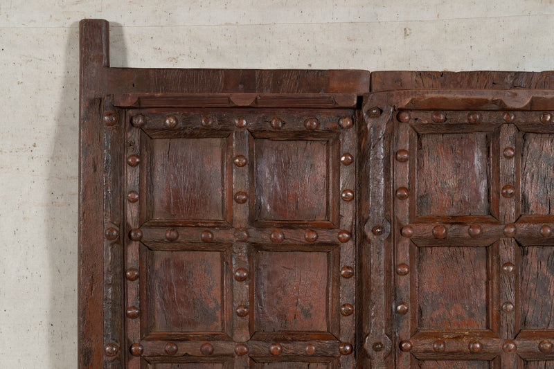 Biscottini Porta portone in legno massello e ferro da interno o da esterno vecchia e antica medievale scorrevole