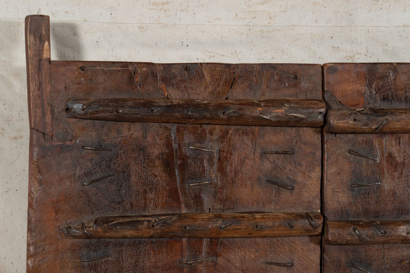 Biscottini Porta portone in legno massello e ferro da interno o da esterno vecchia e antica medievale scorrevole