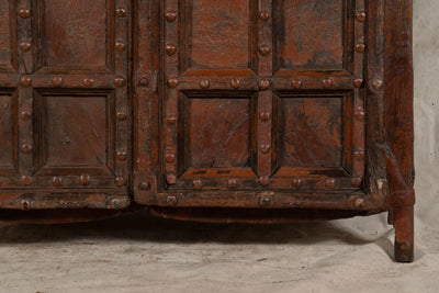 Biscottini Porta portone in legno massello e ferro da interno o da esterno vecchia e antica medievale scorrevole