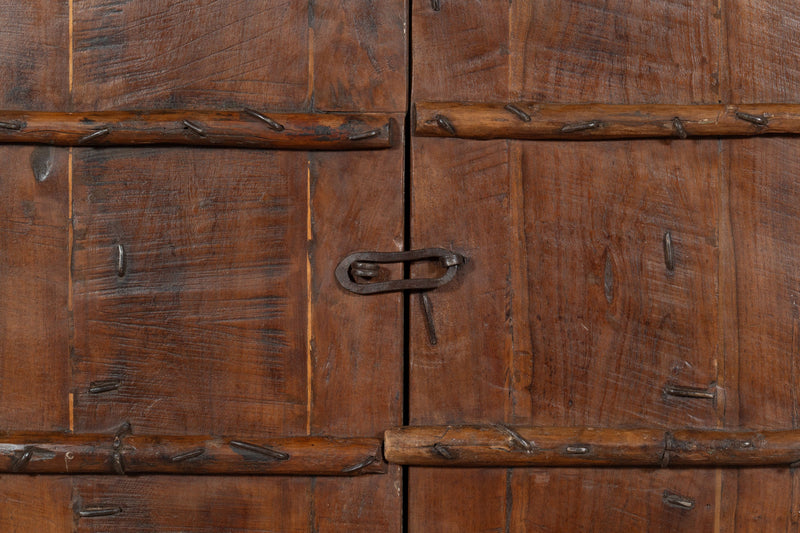 Biscottini Porta portone in legno massello e ferro da interno o da esterno vecchia e antica medievale scorrevole