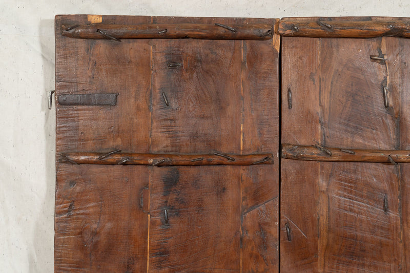 Biscottini Porta portone in legno massello e ferro da interno o da esterno vecchia e antica medievale scorrevole