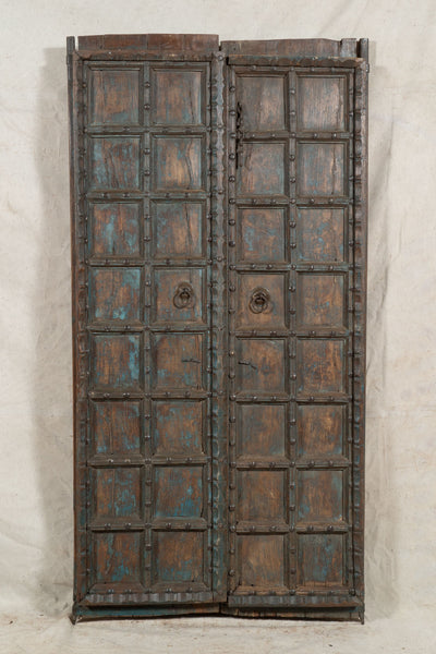 Biscottini Porta portone in legno massello e ferro da interno o da esterno vecchia e antica medievale scorrevole