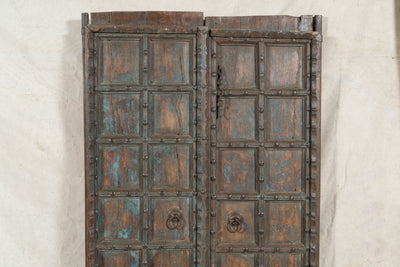 Biscottini Porta portone in legno massello e ferro da interno o da esterno vecchia e antica medievale scorrevole