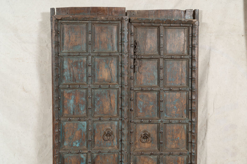 Biscottini Porta portone in legno massello e ferro da interno o da esterno vecchia e antica medievale scorrevole