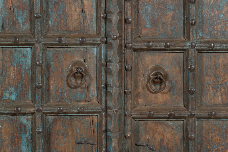 Biscottini Porta portone in legno massello e ferro da interno o da esterno vecchia e antica medievale scorrevole