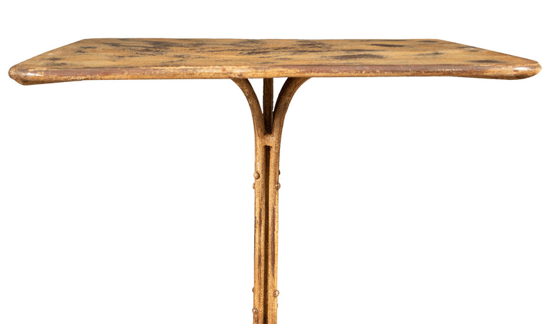 Biscottini TAVOLO IN FERRO BATTUTO FINITURA CREMA ANTICATA quadrato dimensioni lunghezza