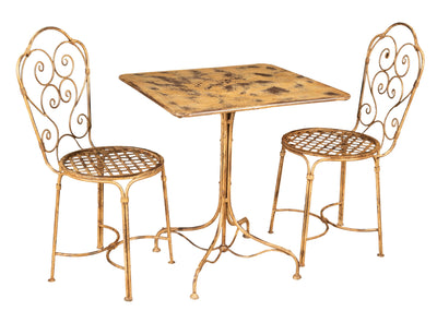 Biscottini TAVOLO IN FERRO BATTUTO FINITURA CREMA ANTICATA quadrato dimensioni lunghezza