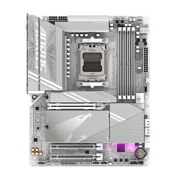 GIGABYTE X870 AORUS ELITE WIFI7 ICE Scheda Madre - Supporta CPU AMD Ryzen 9000, 16+2+2 fasi VRM digitale, fino a 8200MHz DDR5 (OC), 3xPCIe 5.0 + 1xPCIe 4.0, Wi-Fi 7, LAN 2.5GbE, USB 4