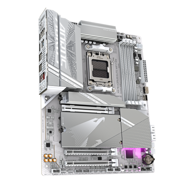 GIGABYTE X870 AORUS ELITE WIFI7 ICE Scheda Madre - Supporta CPU AMD Ryzen 9000, 16+2+2 fasi VRM digitale, fino a 8200MHz DDR5 (OC), 3xPCIe 5.0 + 1xPCIe 4.0, Wi-Fi 7, LAN 2.5GbE, USB 4