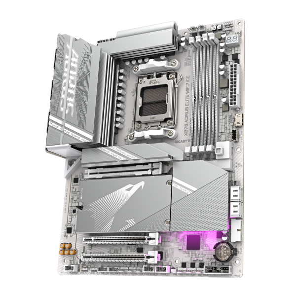 GIGABYTE X870 AORUS ELITE WIFI7 ICE Scheda Madre - Supporta CPU AMD Ryzen 9000, 16+2+2 fasi VRM digitale, fino a 8200MHz DDR5 (OC), 3xPCIe 5.0 + 1xPCIe 4.0, Wi-Fi 7, LAN 2.5GbE, USB 4