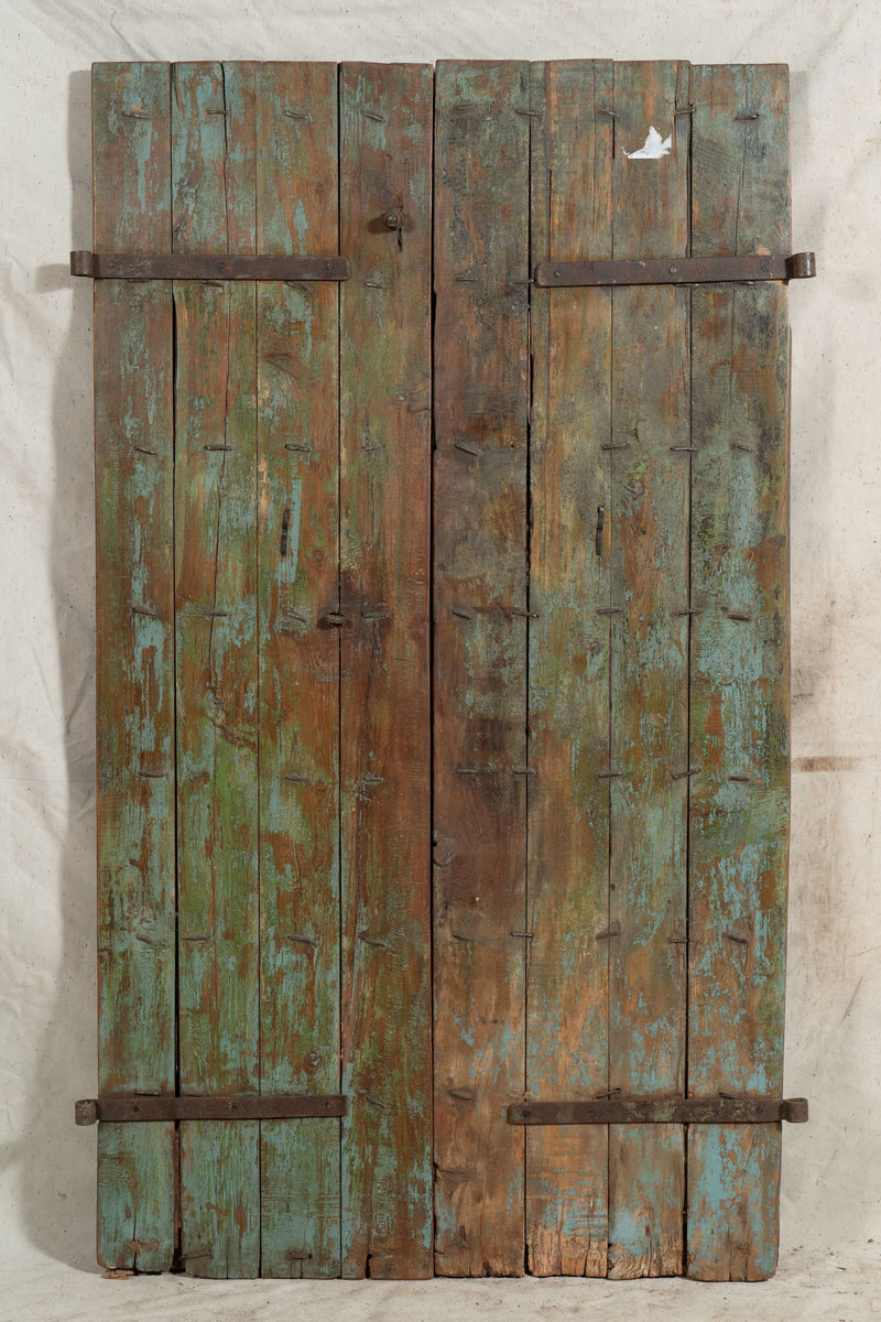 Biscottini Porta portone in legno massello e ferro da interno o da esterno vecchia e antica medievale scorrevole