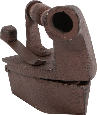 Biscottini Ferro da stiro in ghisa finitura ruggine anticata con manico di legno legno.