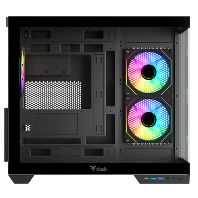 Case DARK CAVE DS - Gaming Tower- ATX- 3x12cm ARGB fan- 2xUSB3- Type-C- Side & Front Panel Temp Glass