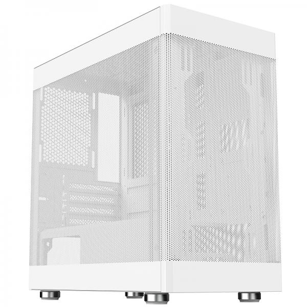 Case Itek PROMESH 35W - Gaming Office Micro Tower, MATX, 2xUSB3, Type-C, 3 Lati Mesh - Bianco White Edition