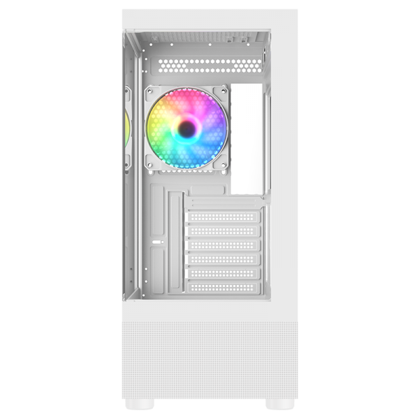 Case SHOWBUI 33W - Gaming Tower ATX- 12cm ARGB fan- USB3- Side & Front Panel Temp Glass- White Edition