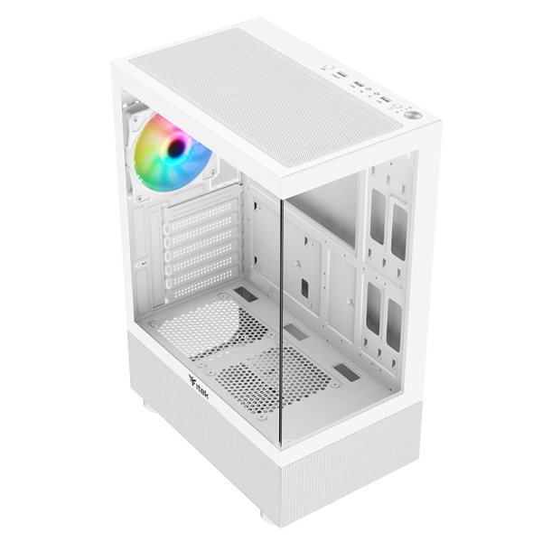 Case SHOWBUI 33W - Gaming Tower ATX- 12cm ARGB fan- USB3- Side & Front Panel Temp Glass- White Edition