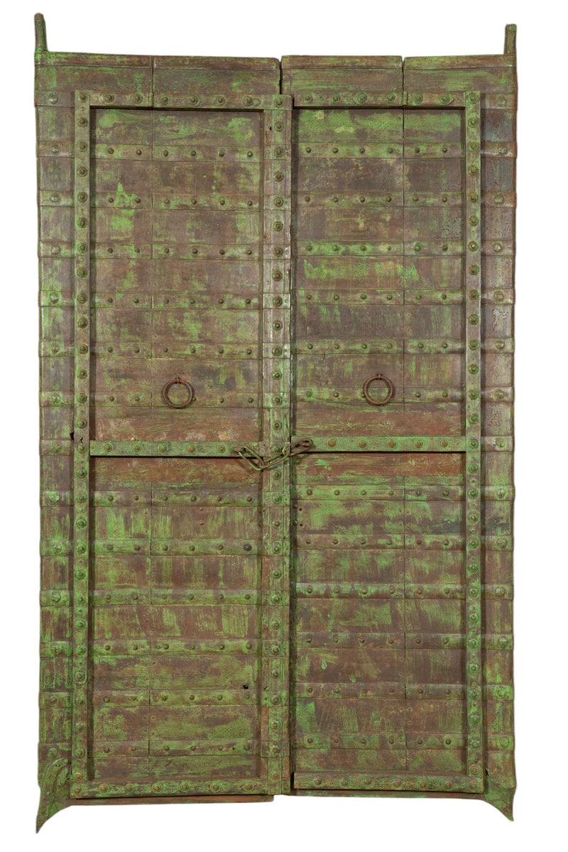 Biscottini Porta portone in legno massello e ferro da interno o da esterno vecchia e antica medievale scorrevole