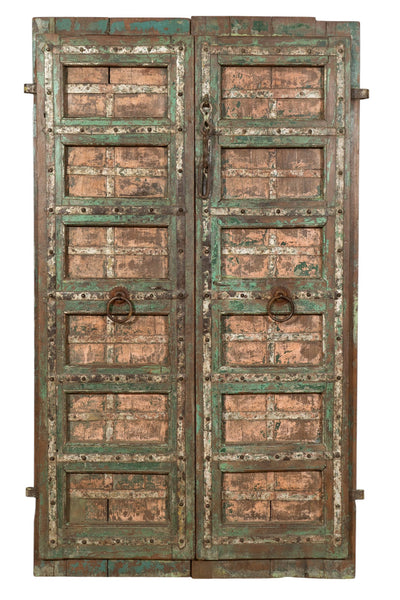 Biscottini Porta portone in legno massello e ferro da interno o da esterno vecchia e antica medievale scorrevole
