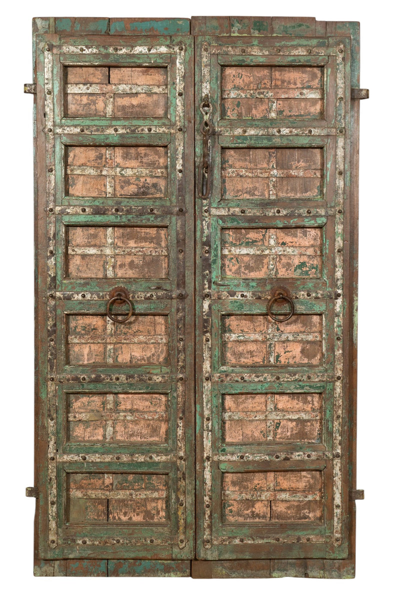 Biscottini Porta portone in legno massello e ferro da interno o da esterno vecchia e antica medievale scorrevole