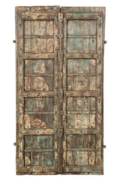 Biscottini Porta portone in legno massello e ferro da interno o da esterno vecchia e antica medievale scorrevole
