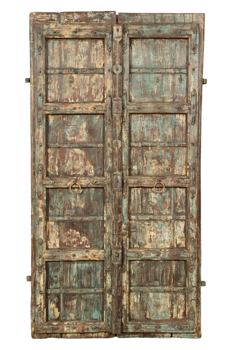 Biscottini Porta portone in legno massello e ferro da interno o da esterno vecchia e antica medievale scorrevole