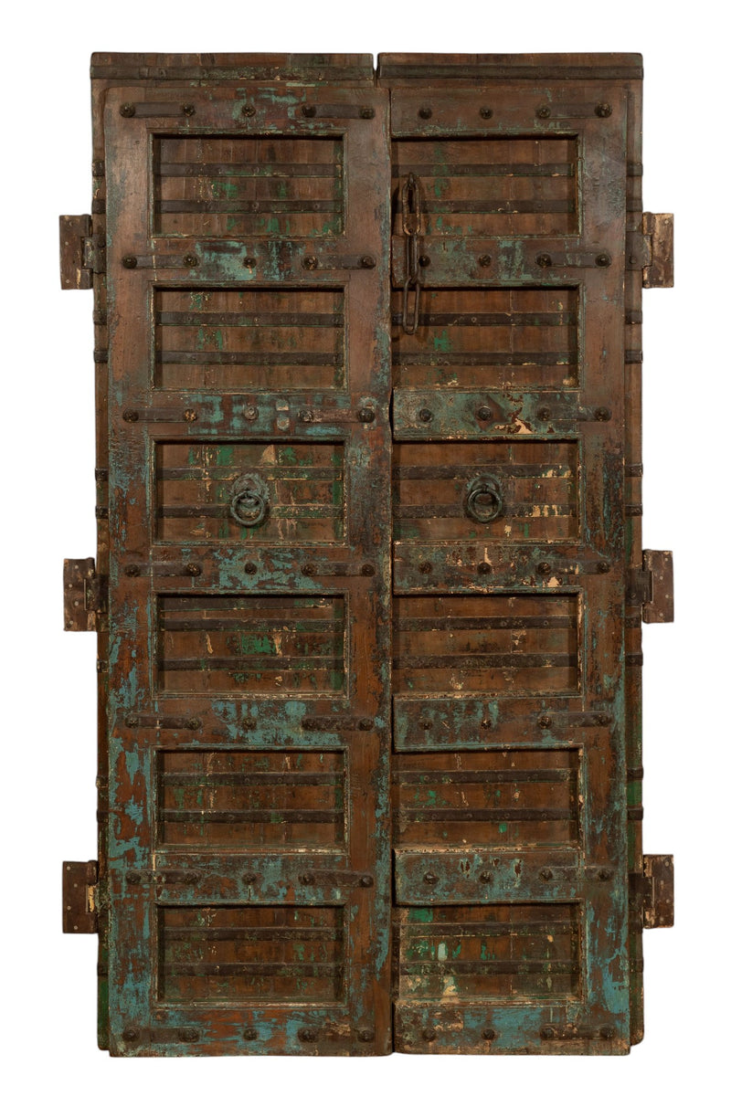 Biscottini Porta portone in legno massello e ferro da interno o da esterno vecchia e antica medievale scorrevole