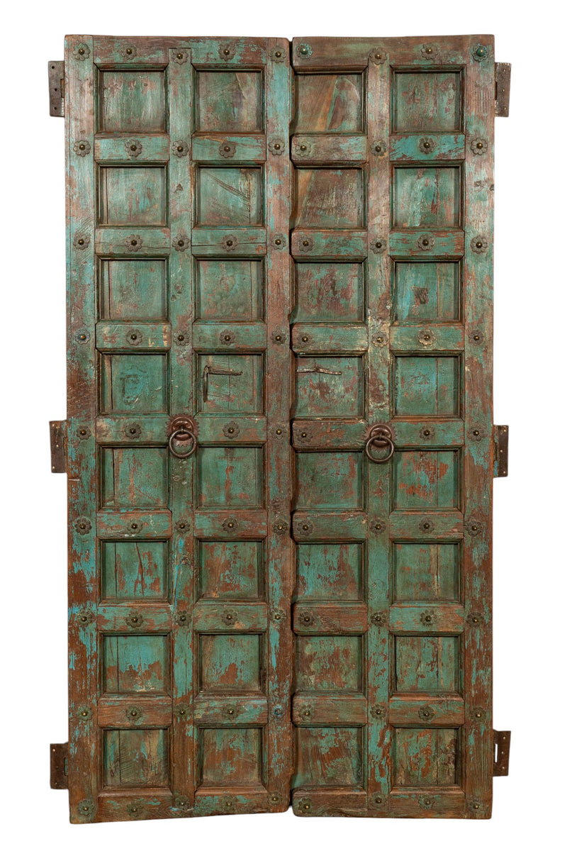 Biscottini Porta portone in legno massello e ferro da interno o da esterno vecchia e antica medievale scorrevole