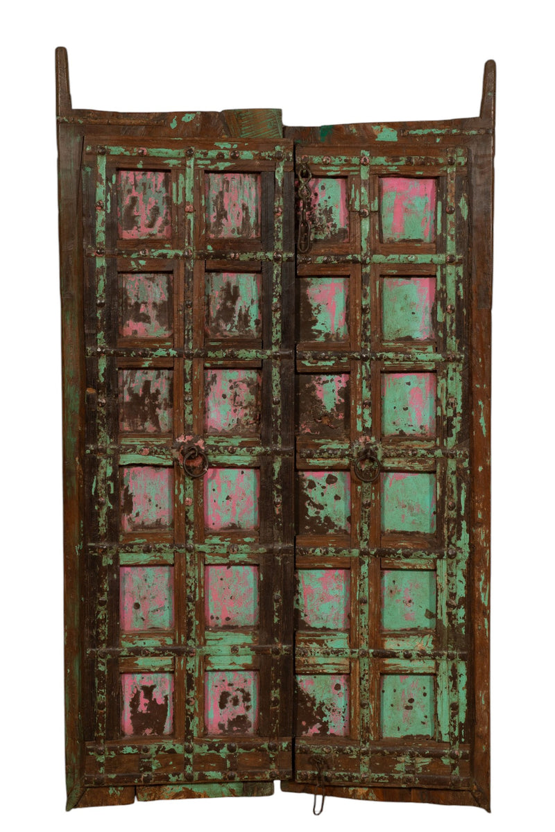 Biscottini Porta portone in legno massello e ferro da interno o da esterno vecchia e antica medievale scorrevole