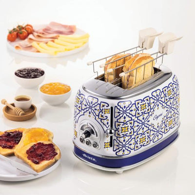 ARIETE TOASTER CAPRI EDITION (155) - TOSTAPANE ELETTRICO IN METALLO - 6 LIVELLI DORATURA - ESPULSIONE AUTOMATICA - 2 FETTE - 815W