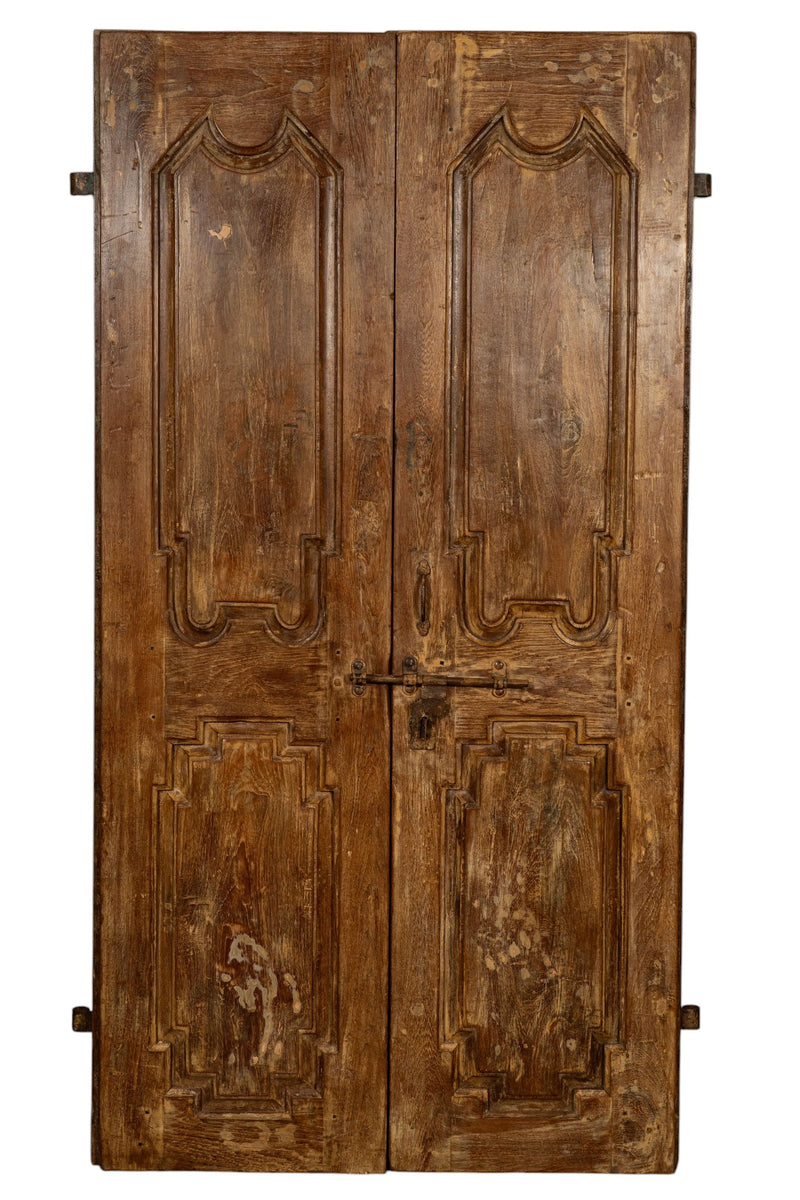 Biscottini Porta portone in legno massello e ferro da interno o da esterno vecchia e antica medievale scorrevole