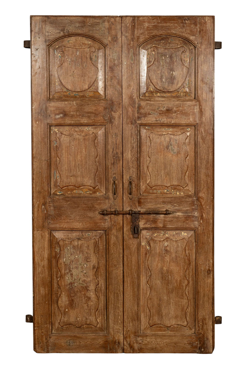 Biscottini Porta portone in legno massello e ferro da interno o da esterno vecchia e antica medievale scorrevole