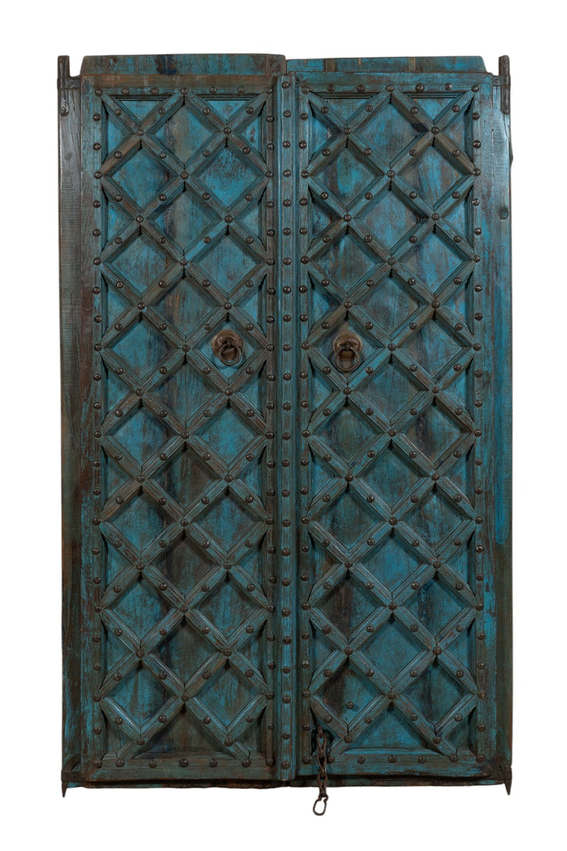 Biscottini Porta portone in legno massello e ferro da interno o da esterno vecchia e antica medievale scorrevole