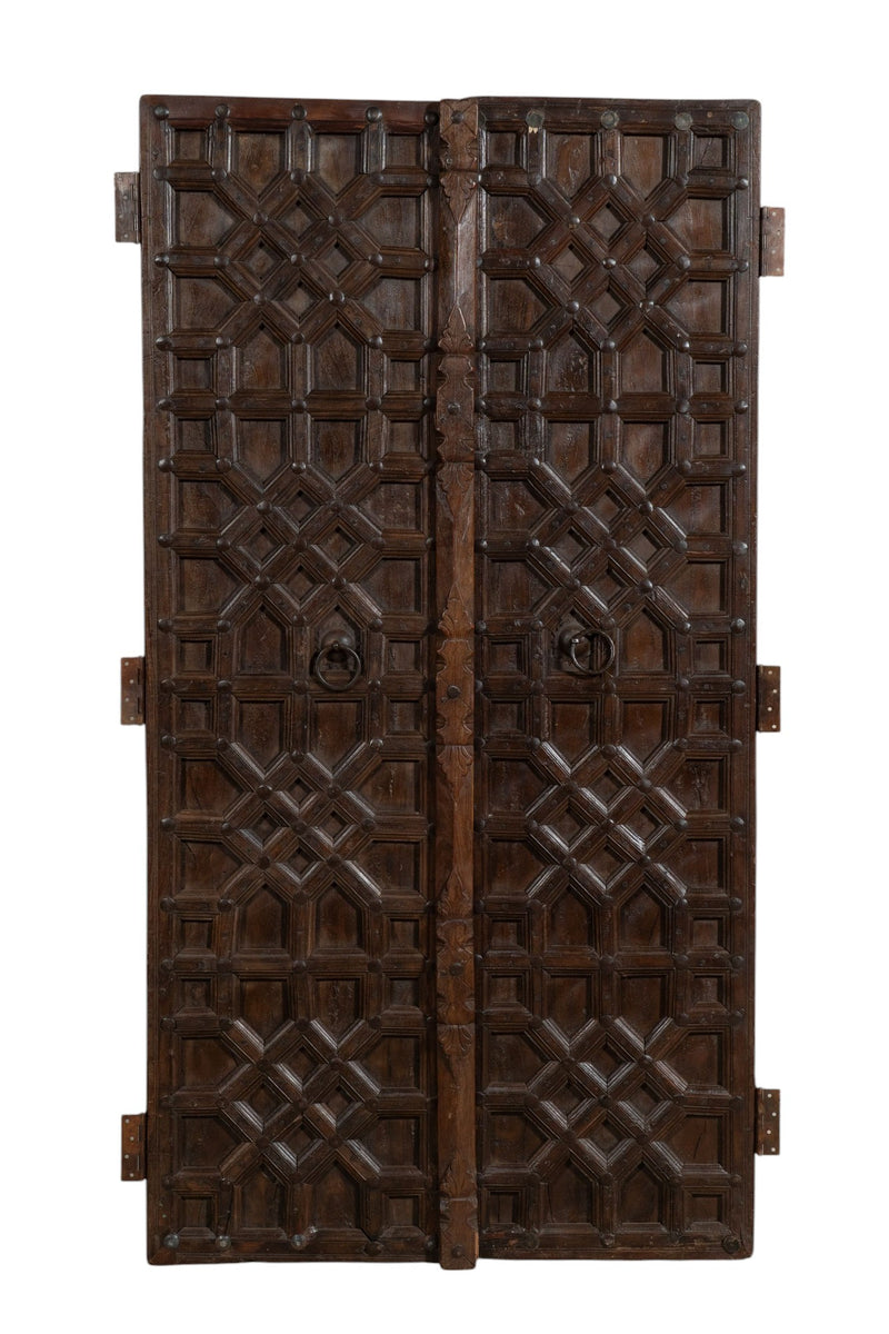 Biscottini Porta portone in legno massello e ferro da interno o da esterno vecchia e antica medievale scorrevole