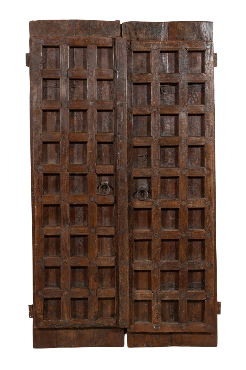 Biscottini Porta portone in legno massello e ferro da interno o da esterno vecchia e antica medievale scorrevole