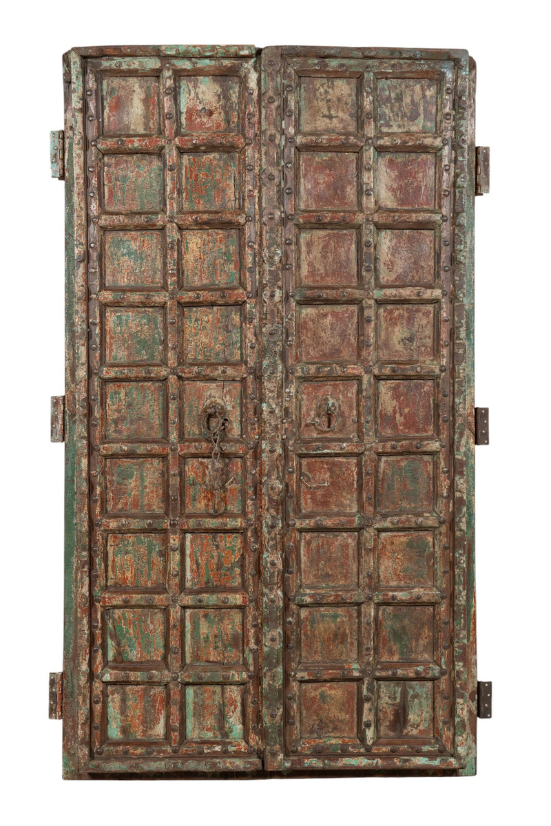 Biscottini Porta portone in legno massello e ferro da interno o da esterno vecchia e antica medievale scorrevole