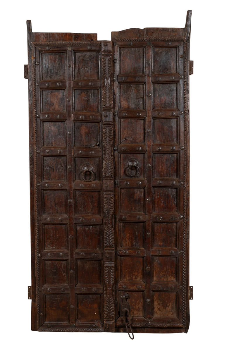 Biscottini Porta portone in legno massello e ferro da interno o da esterno vecchia e antica medievale scorrevole